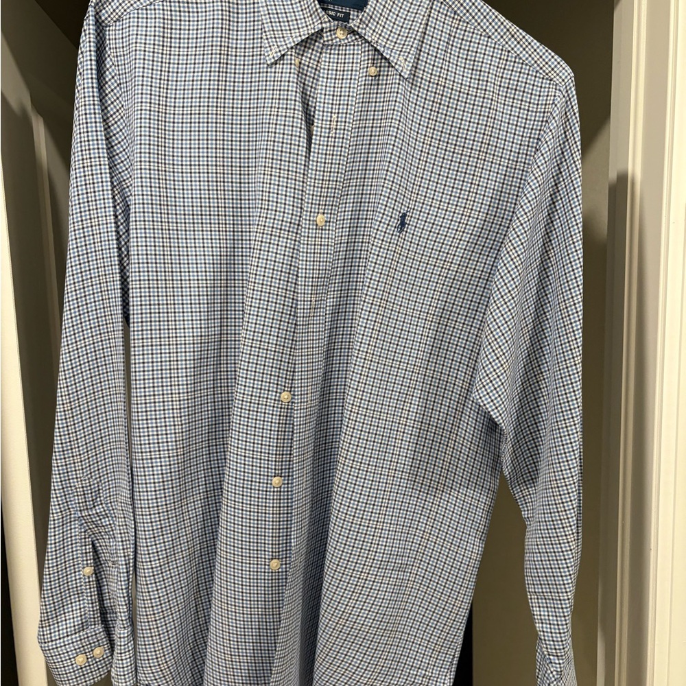 Ralph Lauren Men's Navy Checkered Shirt